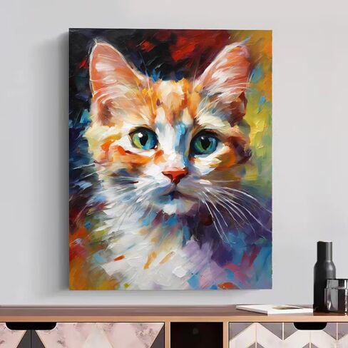 minicreat Cat Paint by Numbers for Adults, DIY Acrylic Watercolor Painting for Beginners Ideal Gift Home Wall Decor in Saudi Arabia