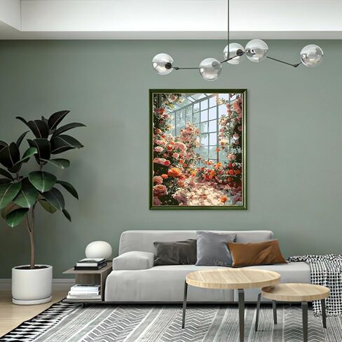 MXJSUA Flowers Paint by Numbers Kit for Adults, Paint by Number Kits on Canvas with Brushes Acrylic Pigment, DIY Oil Painting for Home Wall Decor (40x50cm/16x20 inch) in Saudi Arabia