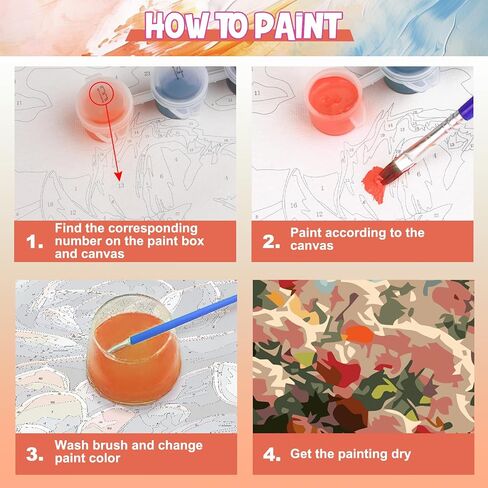 MXJSUA Flowers Paint by Numbers Kit for Adults, Paint by Number Kits on Canvas with Brushes Acrylic Pigment, DIY Oil Painting for Home Wall Decor (40x50cm/16x20 inch) in Saudi Arabia