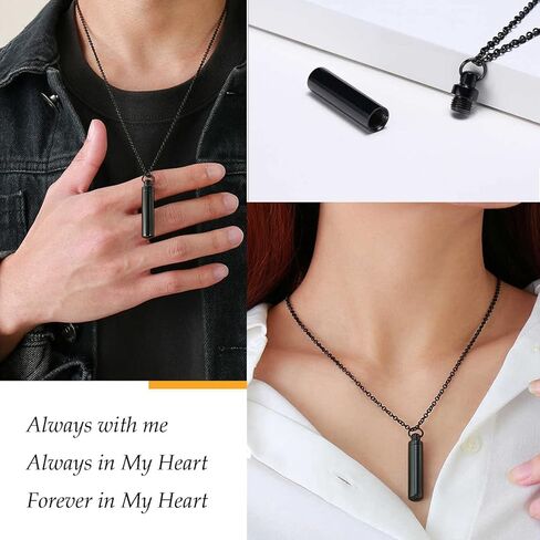 3 حزمة مجوهرات الحرق جرة المفاتيح للرماد للنساء الرجال اسطوانة قارورة الحرق قلادة تذكار رماد المجوهرات التذكارية (قلادة جرة اسطوانة) in Kuwait