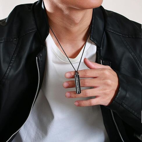 3 حزمة مجوهرات الحرق جرة المفاتيح للرماد للنساء الرجال اسطوانة قارورة الحرق قلادة تذكار رماد المجوهرات التذكارية (قلادة جرة اسطوانة) in Kuwait