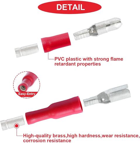 280pcs 22-16AWG Wire connectors Bullet Crimp Terminal Insulated Female and Male Heat Shrink Waterproof Electrical Quick Connector Kit with Colorful Heat Shrink Tube and Wiring Cap in Saudi Arabia
