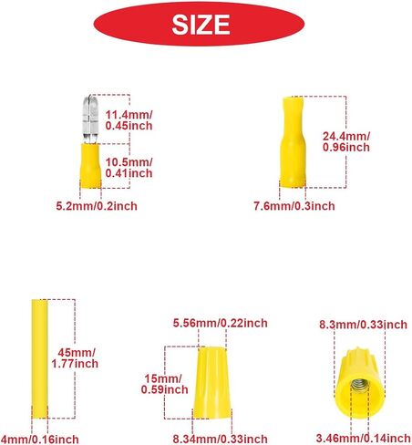 280pcs 22-16AWG Wire connectors Bullet Crimp Terminal Insulated Female and Male Heat Shrink Waterproof Electrical Quick Connector Kit with Colorful Heat Shrink Tube and Wiring Cap in Saudi Arabia