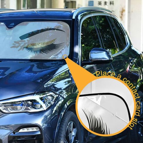 Windshield Sun Shade for Car Truck & SUV - Golden Sexy Eyes Folding Auto Front Window Sunshade, Shield Cover for Car Screen, Protector Blocks UV Rays and Keeps Vehicle Cool (55 x 27.6 Inch) in Saudi Arabia