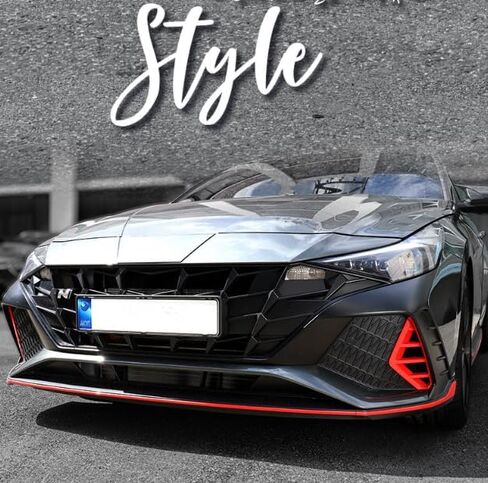 Red ABS Front Bumper Side Air Vent Cover Fog Light Lamp Decor Cover Compatible with Hyundai Elantra CN7 N Line 2022-2023 Accessories in Saudi Arabia