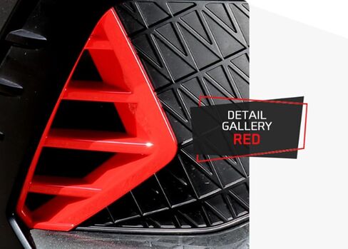 Red ABS Front Bumper Side Air Vent Cover Fog Light Lamp Decor Cover Compatible with Hyundai Elantra CN7 N Line 2022-2023 Accessories in Saudi Arabia