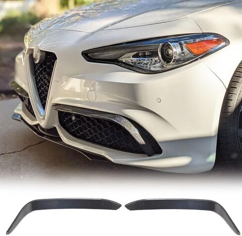 MCARCAR KIT Real Carbon Fiber Front Canards for Alfa Romeo Giulia Base Sedan 2015-2021 Fog Light Cover Splitter Canard Front Bumper Front Headlight Covers Eyelids Eyebrows in Saudi Arabia