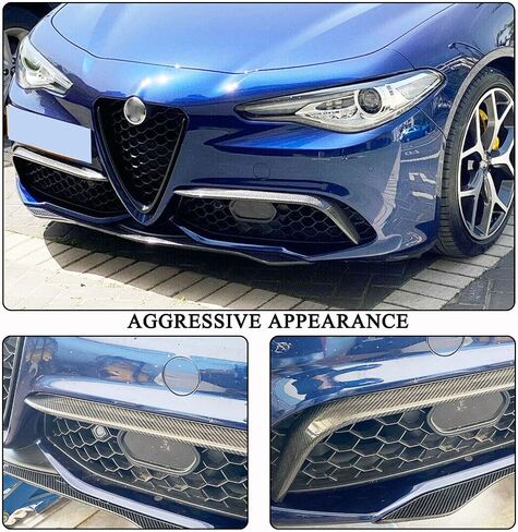 MCARCAR KIT Real Carbon Fiber Front Canards for Alfa Romeo Giulia Base Sedan 2015-2021 Fog Light Cover Splitter Canard Front Bumper Front Headlight Covers Eyelids Eyebrows in Saudi Arabia