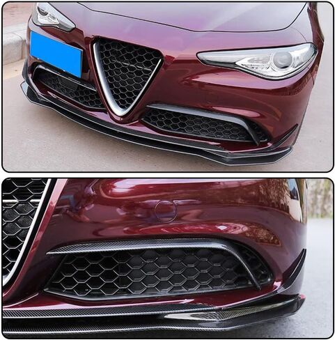 MCARCAR KIT Real Carbon Fiber Front Canards for Alfa Romeo Giulia Base Sedan 2015-2021 Fog Light Cover Splitter Canard Front Bumper Front Headlight Covers Eyelids Eyebrows in Saudi Arabia