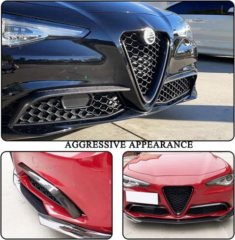 MCARCAR KIT Real Carbon Fiber Front Canards for Alfa Romeo Giulia Base Sedan 2015-2021 Fog Light Cover Splitter Canard Front Bumper Front Headlight Covers Eyelids Eyebrows in Saudi Arabia