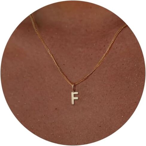 Small Letter Necklace,14K Plated Gold Dainty Initial Pendant Necklace Trendy Initial Necklaces for Women Girls in Saudi Arabia