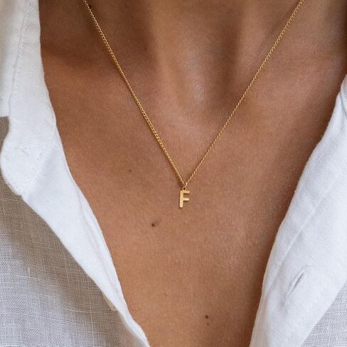 Small Letter Necklace,14K Plated Gold Dainty Initial Pendant Necklace Trendy Initial Necklaces for Women Girls in Saudi Arabia