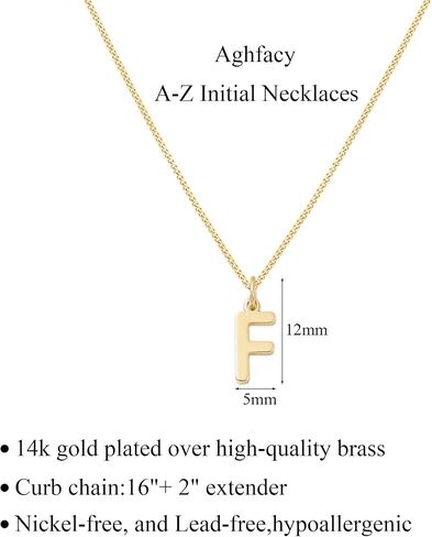 Small Letter Necklace,14K Plated Gold Dainty Initial Pendant Necklace Trendy Initial Necklaces for Women Girls in Saudi Arabia