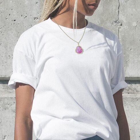 ASGIFT Laughing Buddha Necklace Jade Buddha Pendant with 18k Gold Plated Chain Lucky Buddah Neckless for Women Men in Kuwait