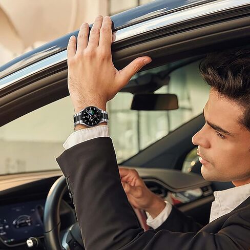 Compatible with Galaxy Watch 6 Band Classic 43mm 47mm 40mm 44mm/Samsung Galaxy Watch 4 Band Classic 40mm 44mm 42mm 46mm/Samsung Galaxy Watch 5 Band 40mm 44mm，No Gap Stainless Steel Metal Band in Kuwait