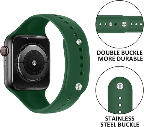 Silicone Sport Band Compatible with Apple Watch 38mm 41mm 40mm 42mm 44mm 45mm 49mm,Adjustable Soft Silicone Bracelet Replacement Strap for iWatch Series 8 Ultra 7 SE 6 5 4 3 Women Men in Saudi Arabia