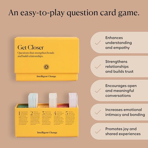 Intelligent Change Get Closer Conversation Cards for Couples, Intimacy Deck Card Game, Fun Date Night Ideas, 100 Icebreaker Couple Questions to Strengthen Bonds and Relationships in Saudi Arabia