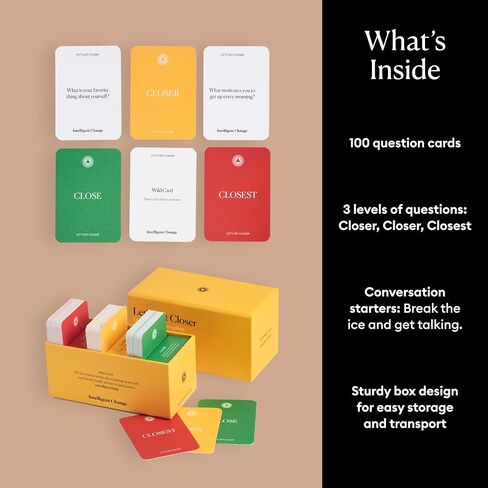 Intelligent Change Get Closer Conversation Cards for Couples, Intimacy Deck Card Game, Fun Date Night Ideas, 100 Icebreaker Couple Questions to Strengthen Bonds and Relationships in Saudi Arabia