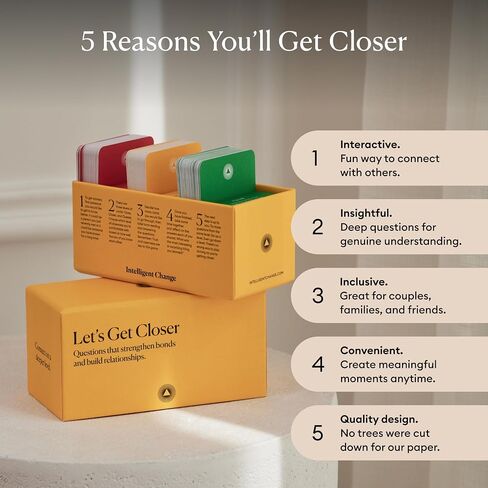 Intelligent Change Get Closer Conversation Cards for Couples, Intimacy Deck Card Game, Fun Date Night Ideas, 100 Icebreaker Couple Questions to Strengthen Bonds and Relationships in Saudi Arabia
