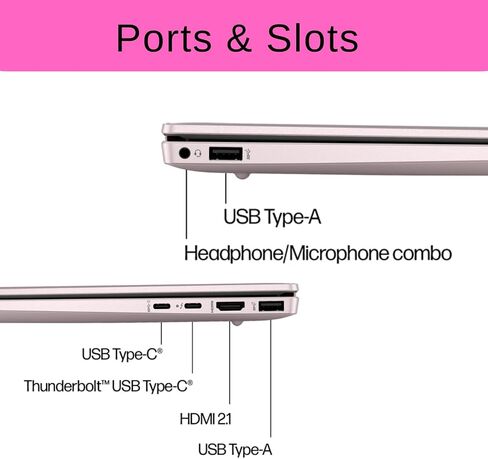 HP Pavilion Plus 14" FHD+ Laptop, 13th Gen Intel Core i5-1335U, 16GB RAM, 1TB PCIe SSD, Backlit Keyboard, IR Camera, HDMI, Wi-Fi 6, Bluetooth, Windows 11 Home, Pink in Saudi Arabia