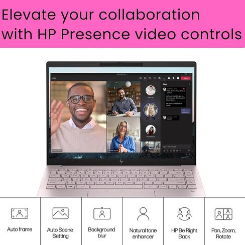 HP Pavilion Plus 14" FHD+ Laptop, 13th Gen Intel Core i5-1335U, 16GB RAM, 1TB PCIe SSD, Backlit Keyboard, IR Camera, HDMI, Wi-Fi 6, Bluetooth, Windows 11 Home, Pink in Saudi Arabia