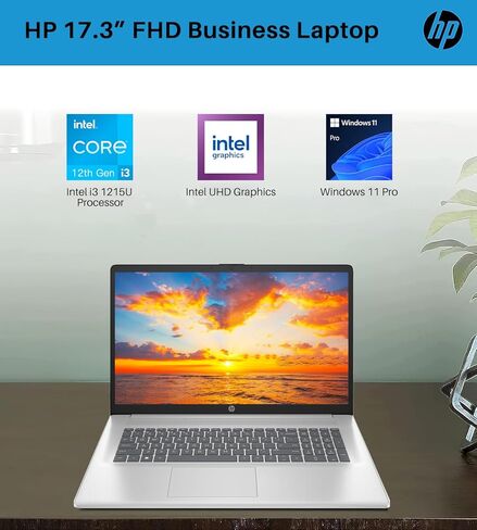 HP 2024 أحدث كمبيوتر محمول للأعمال مقاس 17 بوصة، شاشة 17.3 بوصة FHD IPS، معالج Intel i3 1215U من الجيل الثاني عشر، ذاكرة الوصول العشوائي 32 جيجابايت، 1 تيرابايت SSD، رسومات Intel UHD، كاميرا ويب، مضادة للتوهج، كاميرا عالية الدقة، واي فاي، Windows 11 Pro in Saudi Arabia