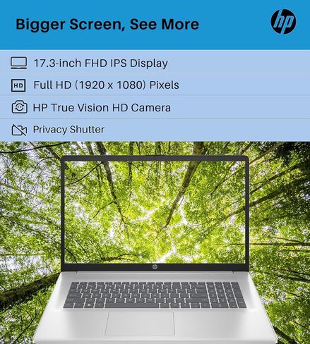 HP 2024 أحدث كمبيوتر محمول للأعمال مقاس 17 بوصة، شاشة 17.3 بوصة FHD IPS، معالج Intel i3 1215U من الجيل الثاني عشر، ذاكرة الوصول العشوائي 32 جيجابايت، 1 تيرابايت SSD، رسومات Intel UHD، كاميرا ويب، مضادة للتوهج، كاميرا عالية الدقة، واي فاي، Windows 11 Pro in Saudi Arabia