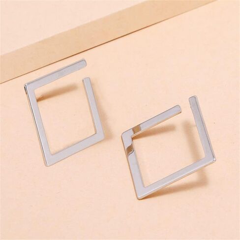 الحد الأدنى مستطيل استرخى أقراط للنساء الفتيات هندسية كبيرة ساحة سحر قطرة تتدلى الأزياء خفيفة الوزن Y2K حزب مجوهرات هدايا in Kuwait