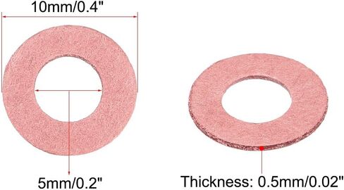 uxcell Insulating Washer, 500Pcs 5mm x 10mm x 0.5mm Red Vulcanized Fiber Washer, Insulation Gasket for Motherboard in Saudi Arabia