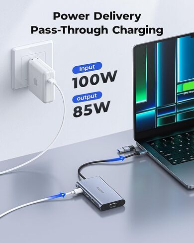 محطة إرساء USB من GIISSMO، محور USB C USB 3.0 إلى محول HDMI VGA ثنائي العرض ثلاثي USB C محطة إرساء كمبيوتر محمول شاشة مزدوجة لجهاز MacBook Pro/Air/M1/M2/Mac، محور USB C لأجهزة Dell/HP/Lenovo/Surface in Kuwait