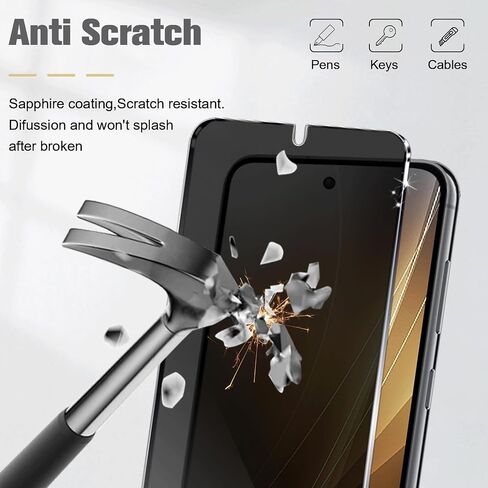 [3+2 Pack] Galaxy S22 Privacy Tempered Glass Screen Protector with 2 Pack Camera Lens Protector, Fingerprint Unlock, 9H Hardness Scratch Resistant, Bubble-free, for Samsung Galaxy S22 5G (6.1 Inch) in Saudi Arabia