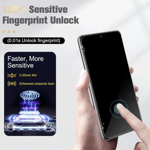 [3+2 Pack] Galaxy S22 Privacy Tempered Glass Screen Protector with 2 Pack Camera Lens Protector, Fingerprint Unlock, 9H Hardness Scratch Resistant, Bubble-free, for Samsung Galaxy S22 5G (6.1 Inch) in Saudi Arabia