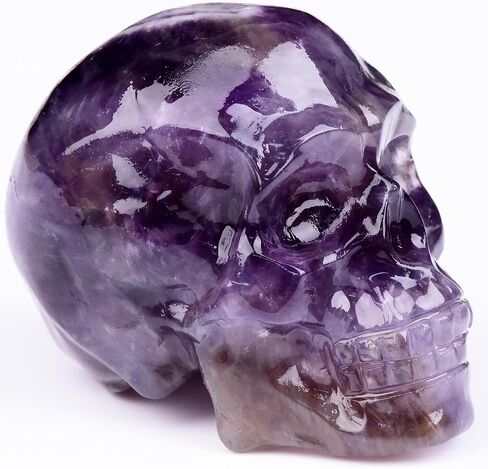 1.9 Inch Flame Yooperlite Stone Crystal Skulls Decor,Human Skull Sculpture Statues Healing Crystal Decor,Halloween Skull Figurines,Home Office Decoration Christmas Meditation Gifts for Men Women in Saudi Arabia