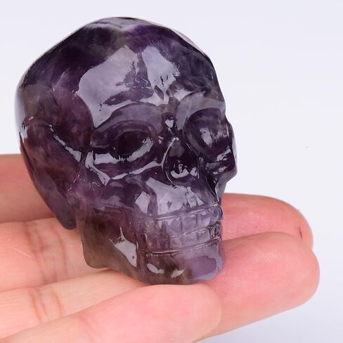 1.9 Inch Flame Yooperlite Stone Crystal Skulls Decor,Human Skull Sculpture Statues Healing Crystal Decor,Halloween Skull Figurines,Home Office Decoration Christmas Meditation Gifts for Men Women in Saudi Arabia