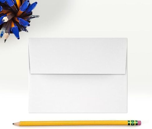 LUX Paper A2 Invitation Envelopes White with Peel & Press, 4 3/8" x 5 3/4" - 60lb. Bright, 250 Pack (4870-WPP-250) in Saudi Arabia