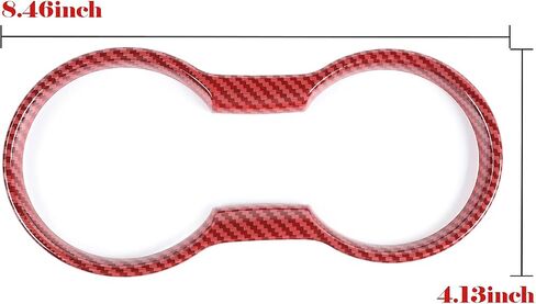 CheroCar Cup Holder Cover Frame Trim for Ford Mustang 2015-2020, Interior Accessories (Red) in Saudi Arabia