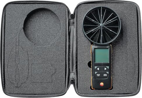 مقياس شدة الريح Testo 417 - مقياس تدفق الهواء المحمول مقاس 4 بوصات لسرعة الهواء وتدفق الحجم ودرجة الحرارة عند مداخل ومخارج الهواء - مقياس CFM HVAC من 32 إلى +122 درجة فهرنهايت مع توافق التطبيق in Kuwait