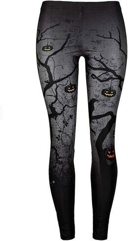 GLUDEAR Women's Halloween Print High Waist Leggings Stretch Full Length Tights Workout Pants in Saudi Arabia