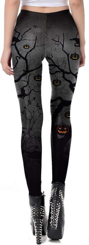 GLUDEAR Women's Halloween Print High Waist Leggings Stretch Full Length Tights Workout Pants in Saudi Arabia