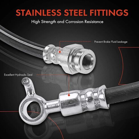 A-Premium Front Driver Brake Hydraulic Hose Compatible with Mazda Models - Miata 1990-1997, 1999-2005 1.6L 1.8L - Replace# NA7543820A in Saudi Arabia
