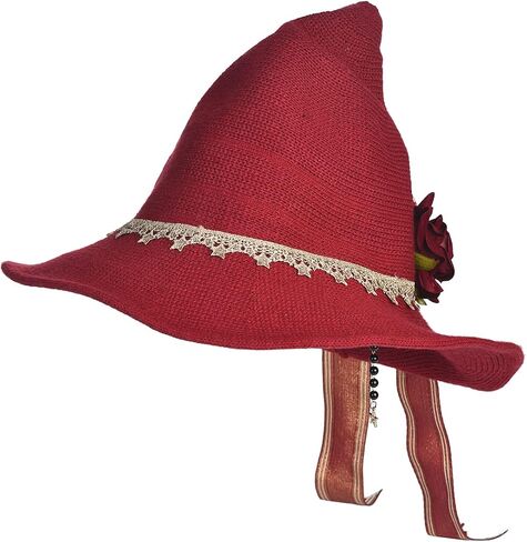 Women Witch Hat Wool Knitted Cap Halloween Wizard Cap Mardi Gras Hat Headwear in Saudi Arabia