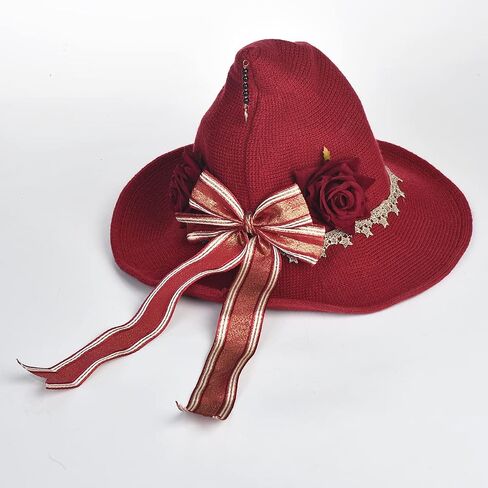 Women Witch Hat Wool Knitted Cap Halloween Wizard Cap Mardi Gras Hat Headwear in Saudi Arabia