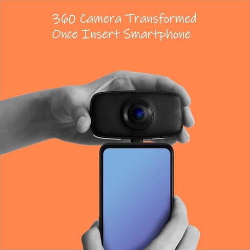 كاميرا رياضية KanDao QooCam Fun بزاوية 360 درجة، منفذ من النوع C فقط، كاميرا فيديو وصورة بانورامية 360 درجة، تسجيل مباشر 360 درجة، تطبيقات، كاميرا فيديو ثابتة للرياضة، أبيض in Kuwait