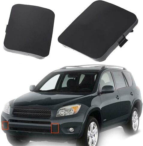 WFLNHB Front Left Right Bumper Tow Hook Bracket Cover Cap Replacement for Toyota RAV4 2006 2007 2008 2009 Black 2 Pieces 53286-42931 53285-42930 in Saudi Arabia