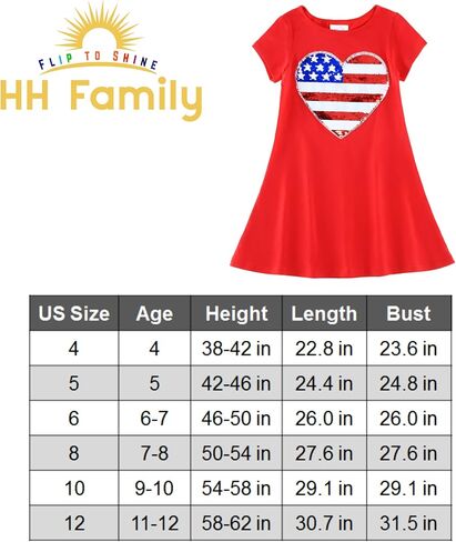 فستان HH Family للفتيات في الرابع من يوليو، ملابس أطفال بتصميم العلم الأمريكي الوطني in Kuwait