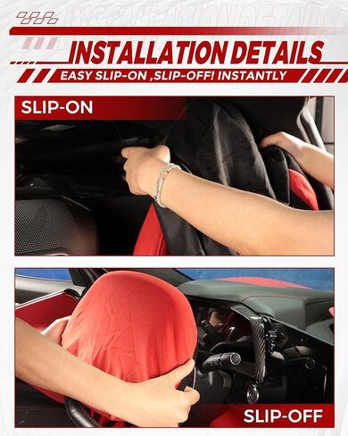 غطاء مقعد منشفة من Seat Armor مناسب لسيارة Corvette C8، غطاء مقعد منشفة رائع عالمي غير قابل للانزلاق وقابل للغسل للياقة البدنية والجري والكلاب، واقي مقعد العرق قابل للغسل (خطوط حمراء وسوداء، عبوة واحدة) in Kuwait