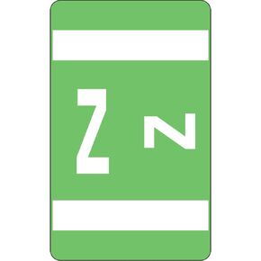 Smead AlphaZ ACCS Color-Coded Alphabetic Label, Z, Light Green, 100 Labels per Pack (67196)