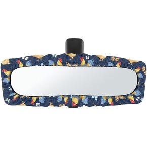 Gomyblomy Black Leopard Print Rear View Mirror Cover, Washable Elasticated Mirror Dust Cover, Suitable for Most Car Mirrors, Auto Interior Accessories