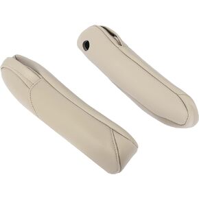 X AUTOHAUX Pair Microfiber Leather Car Front Seat Armrest Cover Replacement Beige for Honda CRV 2010-2011