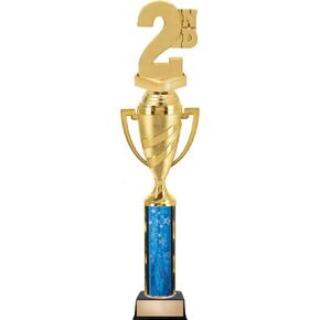 14" Second Place Trophy with Gold Cup Great for 2nd Place Awards Prime
